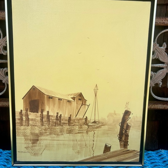 Original Herbert Kitsch Framed Seaside Oil Painting - Picture 3 of 8